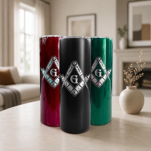 Freemason Tumbler 20 Oz Masonic Symbol Laser Engraved