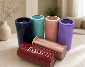 Personalized Skinny Can Cooler Engraved Steel Slim Cooler