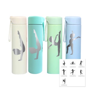 Personalized Little Gymnast Water Bottle Girl School Pastel Thermos Stainless Steel