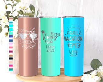 Family Vacation Tumbler Vacay Mode Girls Trip Laser Engraved Cup Cruise Trip Tumbler