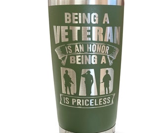 Veteran Military Gift Tumbler Mug for Army Veteran Dad Husband Boyfriend