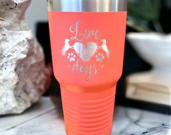 Tumbler Dog Mom Gift for Dog Lovers Coffee Travel Cup Mug 30 Oz