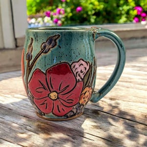 Garden inspired Stoneware pottery mug