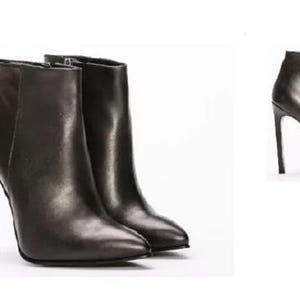Ankle boots with stiletto heels made of genuine leather