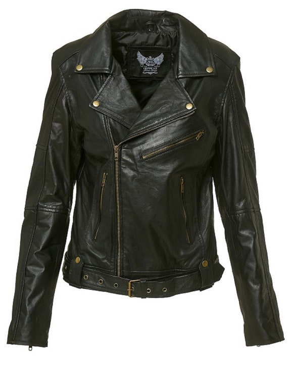 Unisex women and Men Leather Jacket Biker Style Lamb nappa Etsy