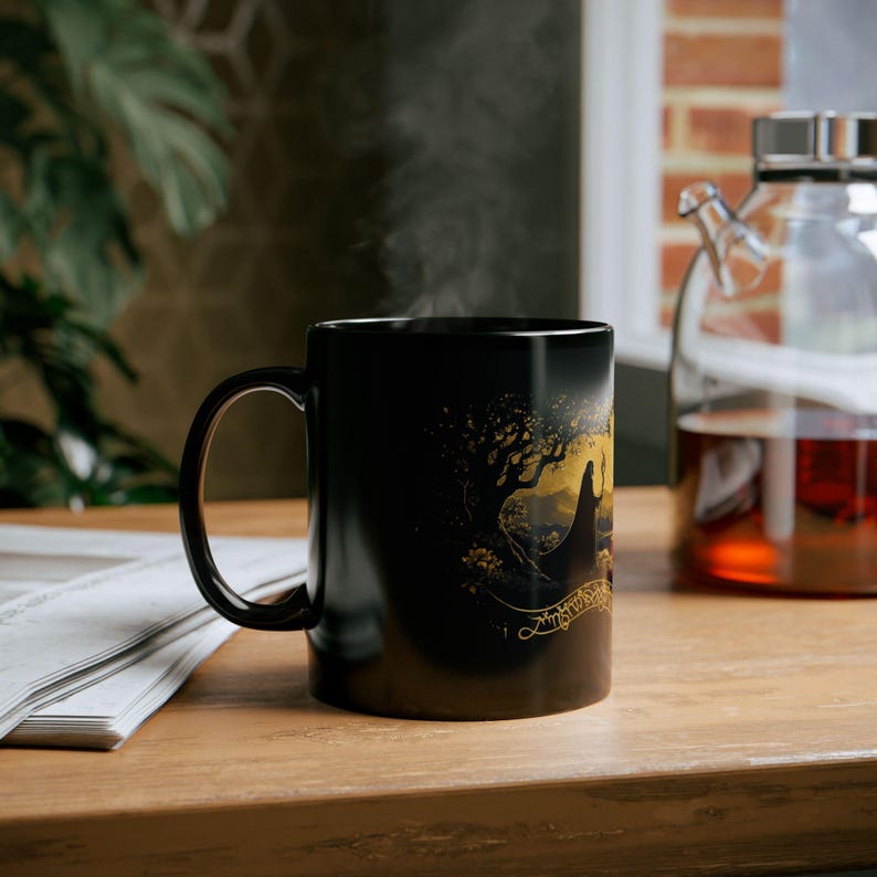 The Lord of the Rings Mug, Gandalf Gift, Hobbit - Black Mug (11oz, 15oz), Middle Earth Fan Present, tolkien Cup, Lord of rings gift image 2