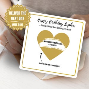 carte surprise à gratter | Cadeau d'anniversaire et d'anniversaire | Carte à gratter personnalisée pour lui ou elle
