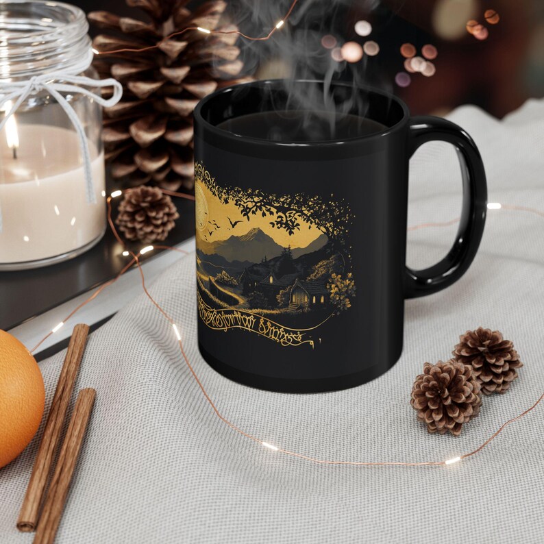 The Lord of the Rings Mug, Gandalf Gift, Hobbit - Black Mug (11oz, 15oz), Middle Earth Fan Present, tolkien Cup, Lord of rings gift image 5
