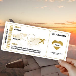 Carte d'embarquement à gratter | Fausse Carte d'embarquement à râper | Facture de billetterie | Billet d'avion voyage personnalisé