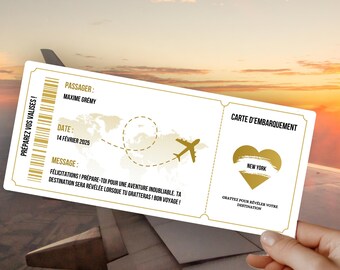 Carte d'embarquement à gratter | Fausse Carte d'embarquement à râper | Facture de billetterie | Billet d'avion voyage personnalisé