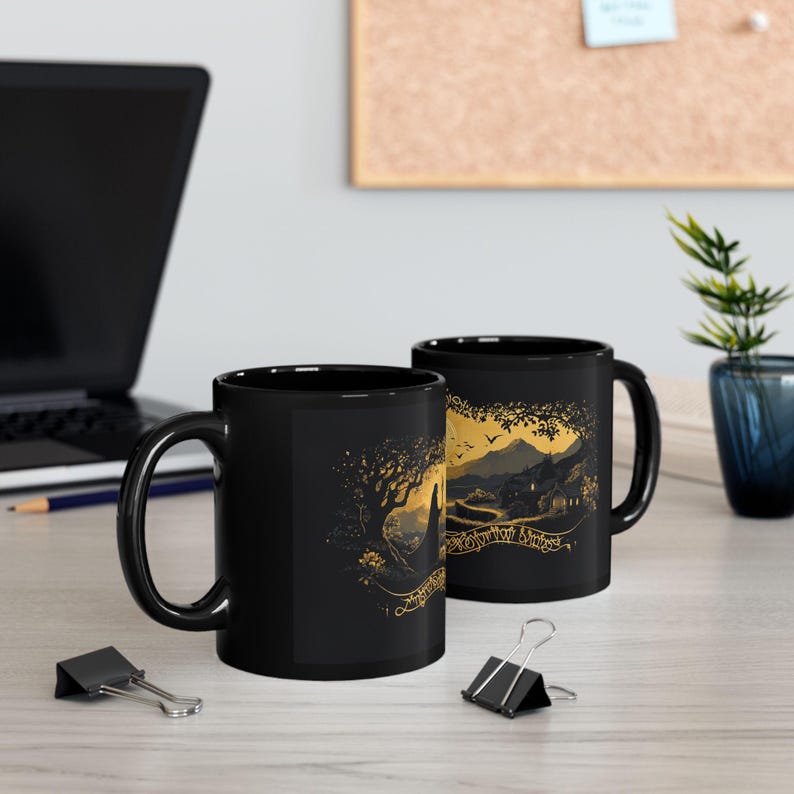 The Lord of the Rings Mug, Gandalf Gift, Hobbit - Black Mug (11oz, 15oz), Middle Earth Fan Present, tolkien Cup, Lord of rings gift image 7