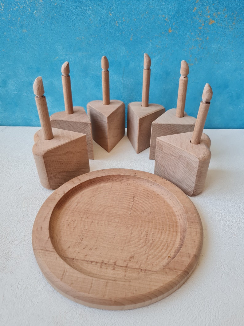 Natural Wood Blossom Cake Birthday Gift, Waldorf Celebration Center Piece, Ecofriendly Kitchen Play Set, Pretend Play Gift for Boys & Girls image 4