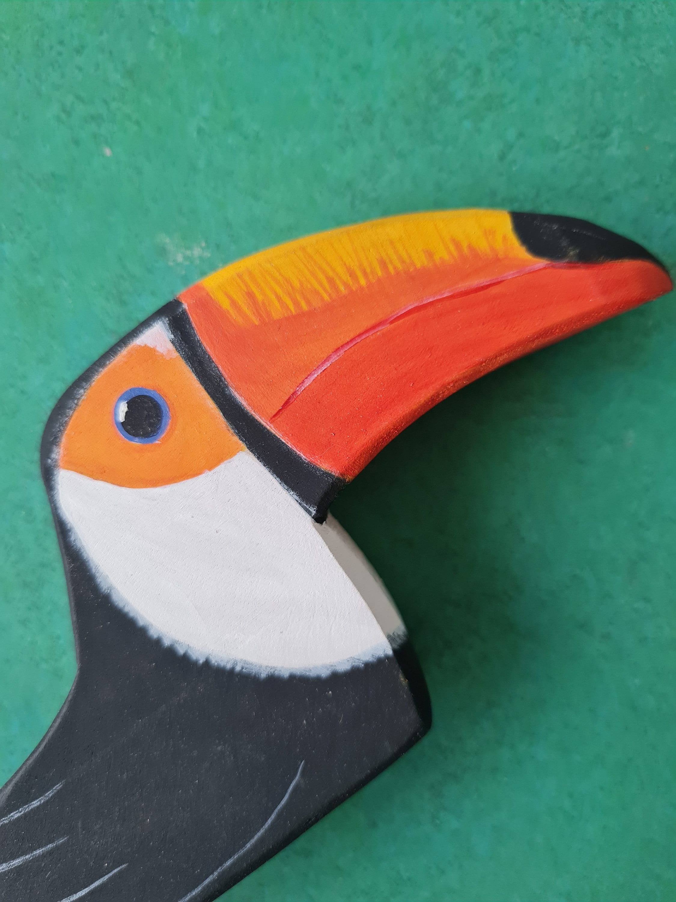Natural Wood Tropical Toco Toucan Toy, Eco-friendly Wooden Nursery