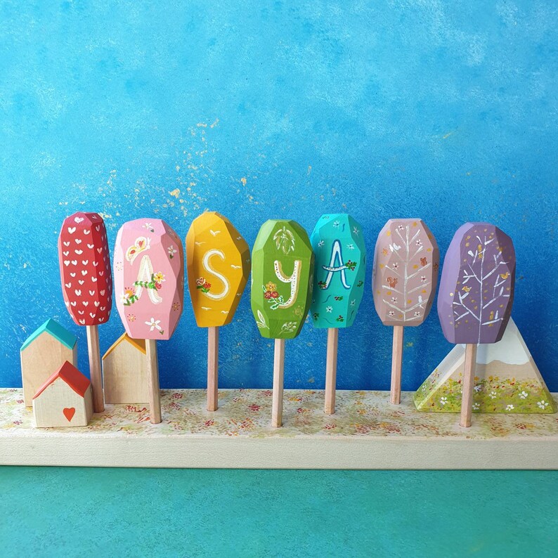 Customized 19pc Name Tag Baby Room Decoration & Toy Wooden Etsy