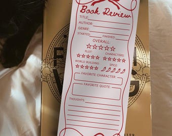 Book Review Bookmark Template, Book Club Discussion Game Bookmark, Book Lover Gift Idea, Reading Group Review Note card Editable Printable