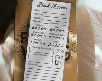Book Review Bookmark Template, Book Club Discussion Game Bookmark, Book Lover Gift Idea, Reading Group Review Note card Editable Printable