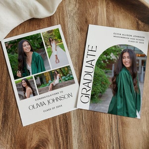 Graduation Announcement Template, Senior Graduation Announcement 2025, Modern Minimalist Grad Announcement 2025 Invite Card Editable