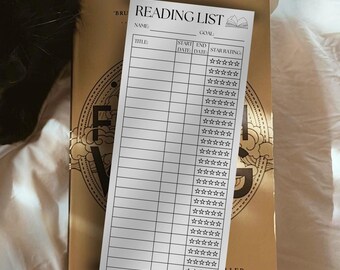 Reading List Bookmark Printable Template, Book Club Book Tracker Bookmark, Book Lover Gift Idea, Library Card Reading Log Book Mark Editable