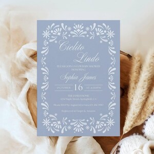 Cielito Lindo babyshower uitnodiging sjabloon, Mexicaanse talavera thema babyshower uitnodigen, Papel Picado babybrunch uitnodigen bewerkbare afdrukbare