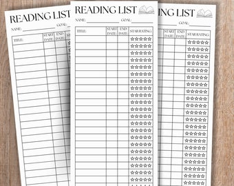 Reading List Bookmark Printable Template, Book Club Book Tracker Bookmark, Book Lover Gift Idea, Library Card Reading Log Book Mark Editable