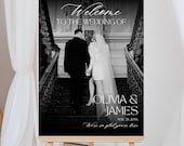 Wedding Welcome Sign Template, Photo Welcome Wedding Sign, Modern Minimalist Welcome Wedding Sign, Wedding Signage Decor Editable Printable