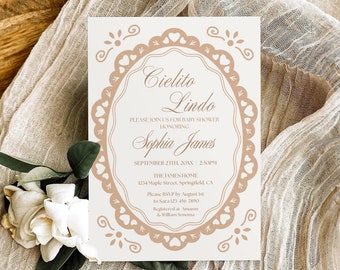 Cielito Lindo Baby Shower Invitation Template, Mexican Talavera Theme Baby Shower Invite, Papel Picado Baby Brunch Invite Editable Printable