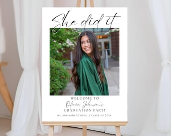Graduation Party Welcome Sign Template, Welcome Graduation Party Sign, Graduation Welcome Sign Modern Minimalist Photo Graduation Poster