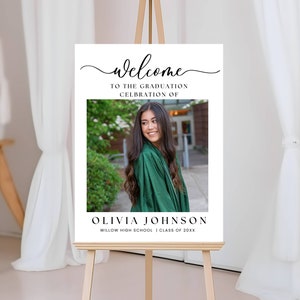 Graduation Party Welcome Sign Template, Welcome Graduation Party Sign, Graduation Welcome Sign Modern Minimalist Photo Graduation Poster