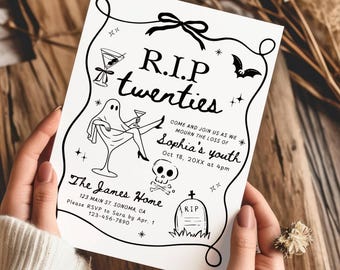 RIP to my 20s Birthday Invitation Template, Death to my 20s Invite Animated, 30th Birthday Party Funeral to my Youth Bday RIP 20s Invite
