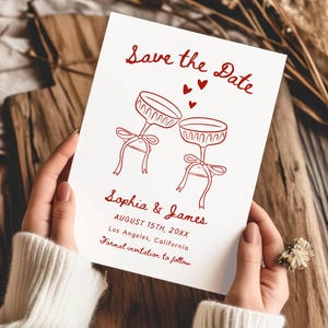 Handgezeichnete Save the Date-Vorlage, wunderliche Save the Date-Einladung, einzigartige Save our Date-Karte, handgeschriebene Hochzeitseinladung bearbeitbares druckbares