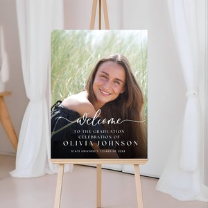 Graduation Party Welcome Sign Template, Welcome Graduation Party Sign, Graduation Welcome Sign Modern Minimalist Photo Graduation Poster