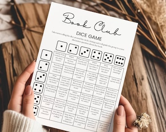 Jogo de dados do clube do livro, perguntas para discussão em grupo de leitura, jogo do clube do livro, resenha de livro, jogo de dados, noite das meninas, jogo de festa do livro, editável e imprimível