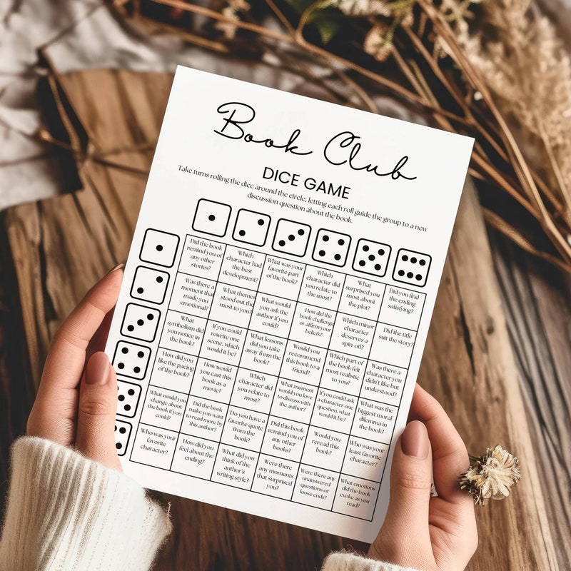 Book Club Dice Templates Etsy