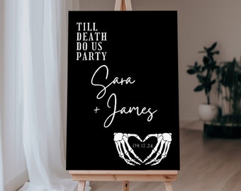 Black Wedding Welcome Sign, Gothic Welcome Wedding Sign Template, Wedding Welcome Poster, Halloween Welcome Sign Wedding Signage Editable