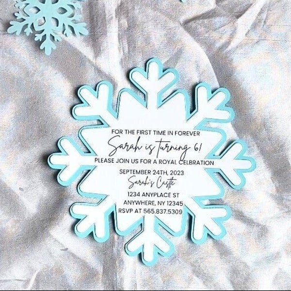 Winter Birthday Invitation, Snowflake Princess Party Invitation Template, Winter Wonderland Invite, Editable Winter Party Invite Evite