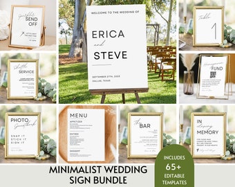 Bundle de panneaux de mariage minimaliste, modèle de panneaux de mariage moderne de plus de 65 ans, lot de modèles de panneaux de mariage, panneaux de mariage Boho téléchargement imprimable