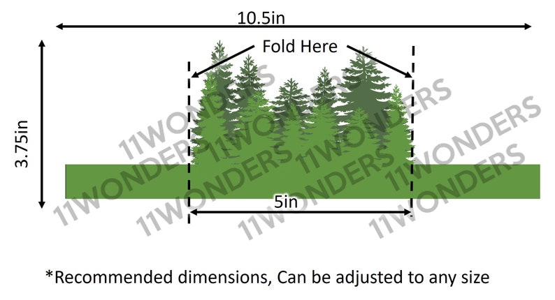 Forest Wedding Invitation Belly band, Pine Tree Holiday 5x7 invite Cricut/Silhouette Vector Svg Dxf Eps Paper Papercut Laser Cut Template image 5