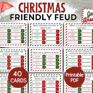 Christmas Friendly Feud, Printable Christmas Game, Christmas Trivia, Christmas Party Game, Family Christmas Adult Game Holiday Friendly Fued