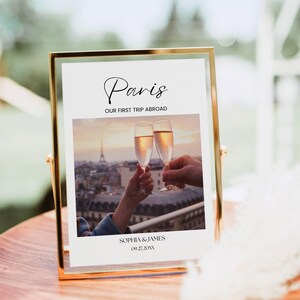 Travel Theme Wedding Photo Table Numbers Bundle, Destination Wedding Table Names, Anniversary Photo Table Numbers Wedding Signage Editable image 3