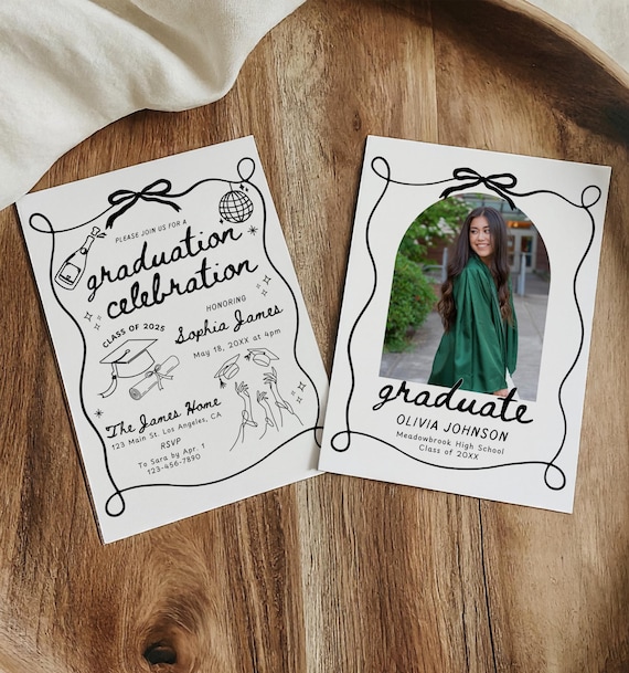Hand Drawn Graduation Invitation Template, Senior Graduate Announcement, Doodle Graduation Party Invite, 2025 Photo Graduation Card Editable - Etsy Hand Drawn Graduation Invitation Template, Senior Graduate Announcement, Doodle Graduation Party Invite, 2025 Photo Graduation Card Editable - Etsy