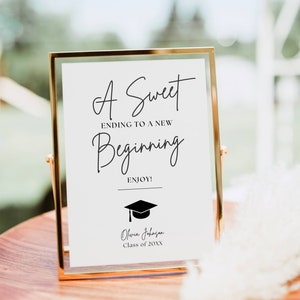 Graduation Candy Bar Sign Template, Grad Party Dessert Table Sign, Graduation Treat Table Sign, Graduation Party Signs Editable Printable