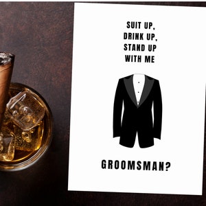 Modello per proposta dello sposo, biglietto per proposta di testimone, invito con foto Will You Be my Groomsman, invito per portatore di anelli, biglietto per abito moderno e alla moda