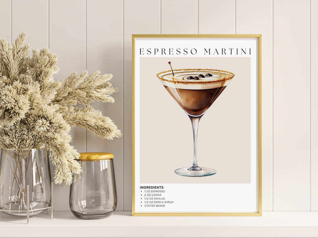 Espresso Martini Bar Sign, Espresso Martini Cocktail Print, Signature