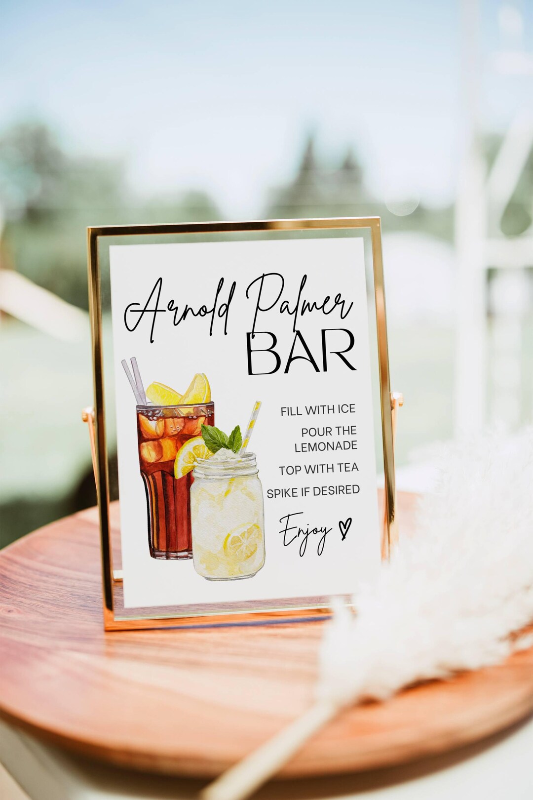 Arnold Palmer Bar Sign, Iced Tea & Lemonade Bar Mocktail Print