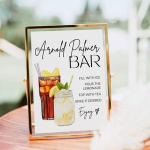 Arnold Palmer Bar Schild, Eistee & Limonade Bar Mocktail Druck, Signature Drink Menu Template Poster Non Alkoholic Grad Golf Dad Birthday