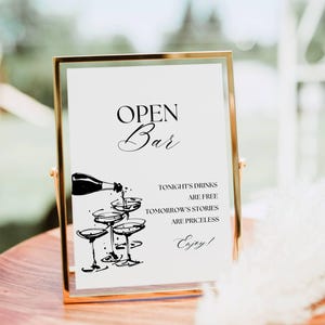 The Drinks are on Us Wedding Bar Sign Template, Open Bar Menu Template, Signature Drink Cocktail Sign, Modern Wedding baby Bridal Shower
