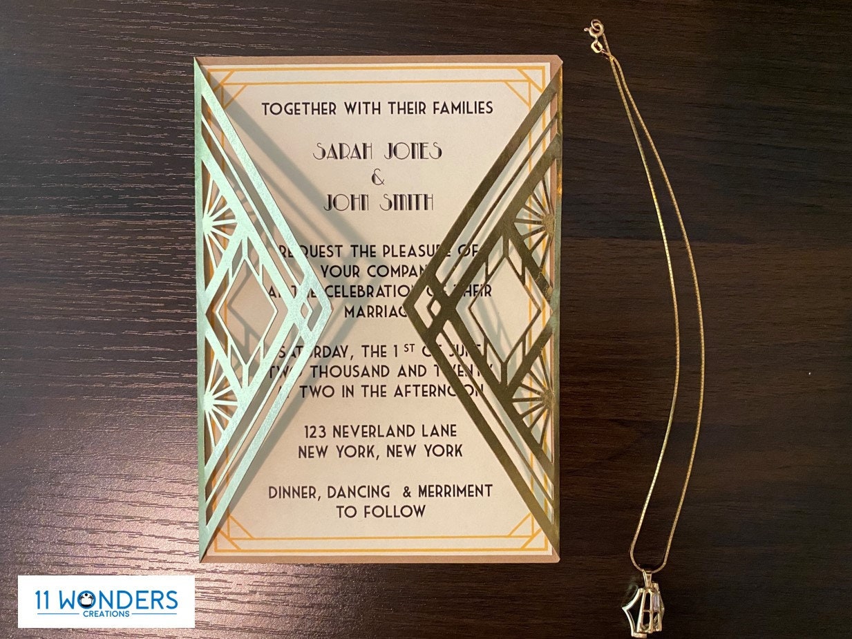 Art Deco Wedding/party Invitation for Cricut/silhouette - Etsy