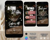 Digital Cocktail Birthday Party Invitation Template, A Tini Bit Older Invite Animated Martini Party Birthday Dinner Celebration Invite Phone