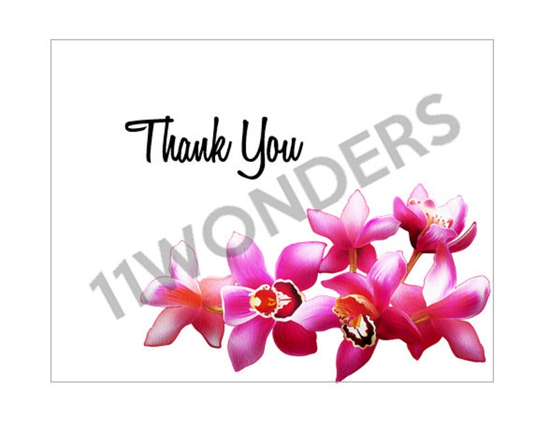 PRINTABLE Orchid Thank You Card for Wedding / Party Digital | Etsy