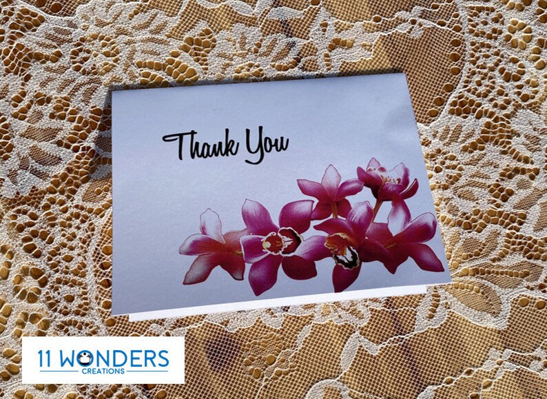 PRINTABLE Orchid Thank You Card for Wedding / Party Digital Etsy